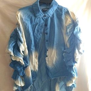 High low denim shirt